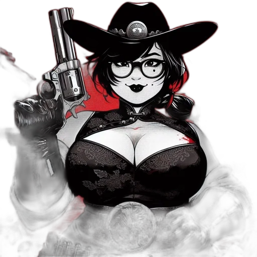 weapon, comic book art, cartoon, concept art, fantasy art, illustrated, woman, styled transparent PNG cut-out
