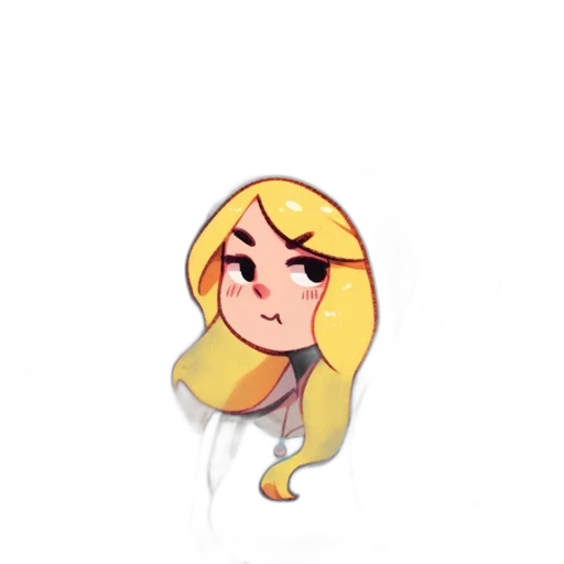 staff, dress, hair, pixel art, concept art, anime, cartoon, golden transparent PNG cut-out