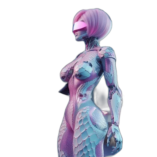 dress, robot, creature, vaporwave, concept art, 3d render, cyberpunk, pastel transparent PNG cut-out