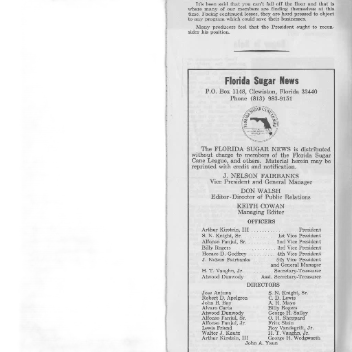 staff, page, florida, sugar, news, featuring, article, about transparent PNG cut-out