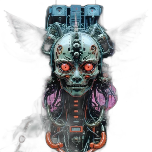 robot, mask, face, cyberpunk, concept art, fantasy art, pixel art, mechanical transparent PNG cut-out