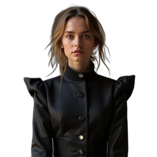 jacket, dress, face, staff transparent PNG cut-out