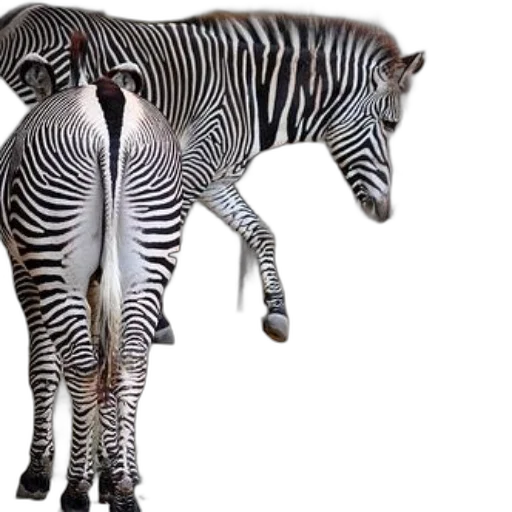 animal, creature, 3d render, concept art, photorealistic, monochrome, two, zebras transparent PNG cut-out