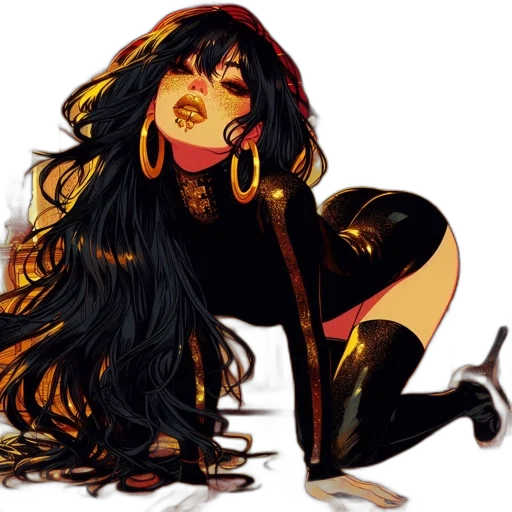 concept art, pixel art, fantasy art, comic book art, neon lights, golden, dark, red transparent PNG cut-out