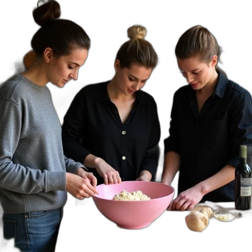 staff, food, group, people, gathered, kitchen, preparing, there transparent PNG cut-out