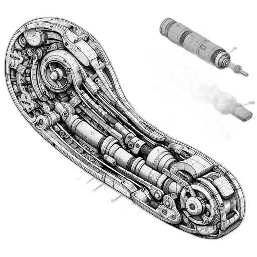 weapon, jewelry, robot, sword, concept art, pencil sketch, photorealistic, cyberpunk transparent PNG cut-out