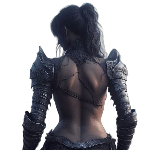 jacket, weapon, dress, sword, concept art, fantasy art, cyberpunk, photorealistic transparent PNG cut-out