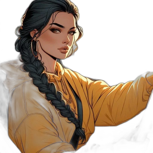 staff, jacket, face, dress, fantasy art, concept art, comic book art, pixel art transparent PNG cut-out