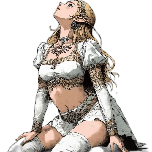 dress, jewelry, comic book art, concept art, fantasy art, pixel art, elegant, elven transparent PNG cut-out