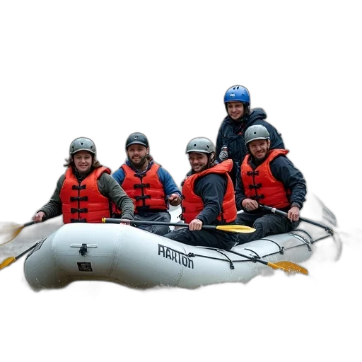 staff, 3d render, group, people, wearing, life, jackets, sitting transparent PNG cut-out