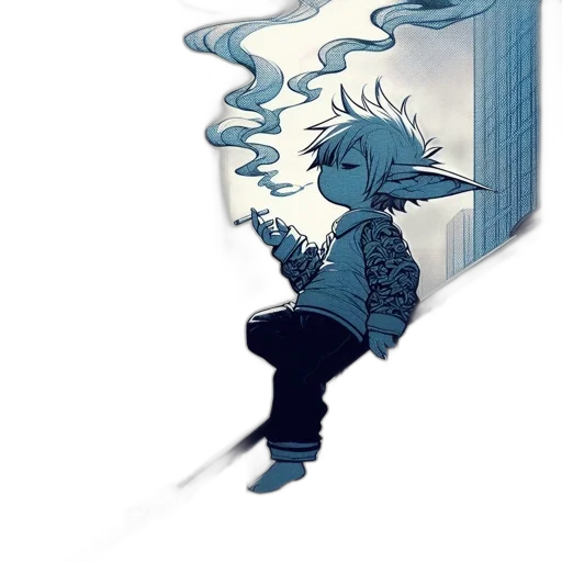 jacket, dragon, staff, mask, concept art, vaporwave, watercolor, comic book art transparent PNG cut-out