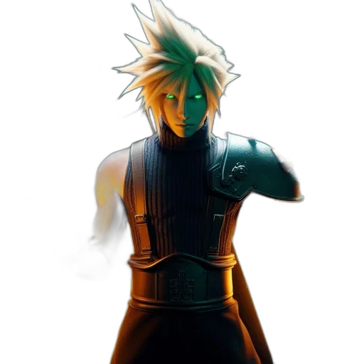 staff, mask, jacket, sword, concept art, 3d render, pixel art, fantasy art transparent PNG cut-out