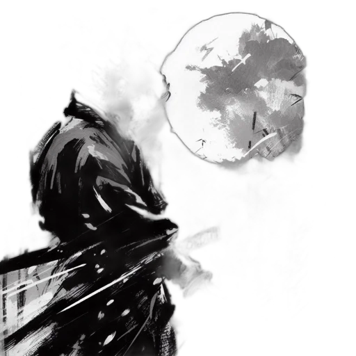 mask, comic book art, concept art, fantasy art, photorealistic, fog, outer space, monochrome transparent PNG cut-out