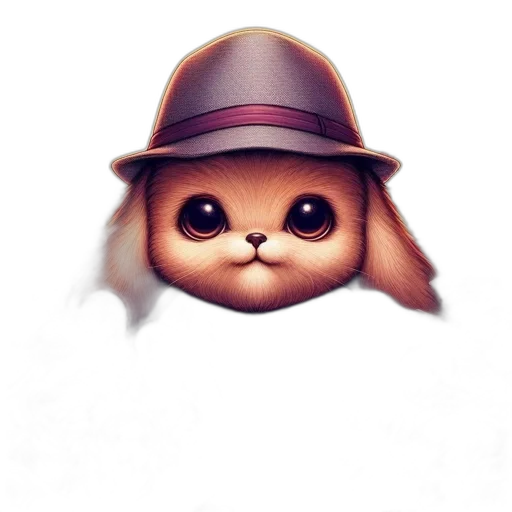 hat, animal, staff, face, photorealistic, concept art, cartoon, fantasy art transparent PNG cut-out