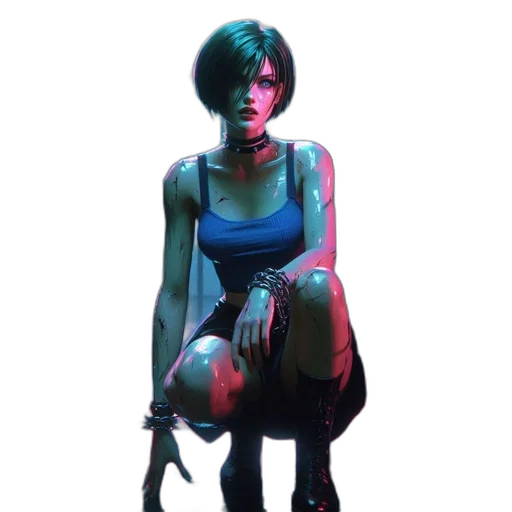 dress, face, robot, creature, cyberpunk, concept art, pixel art, comic book art transparent PNG cut-out