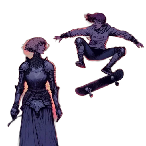 concept art, cyberpunk, comic book art, pixel art, dark, monochrome, blue, red transparent PNG cut-out