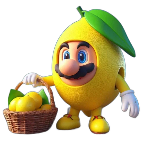 food, animal, creature, hat, 3d render, concept art, photorealistic, pixel art transparent PNG cut-out