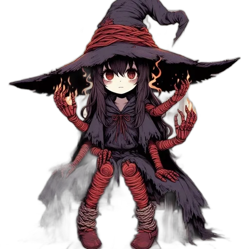 hat, dragon, staff, creature, fantasy art, pixel art, concept art, anime transparent PNG cut-out