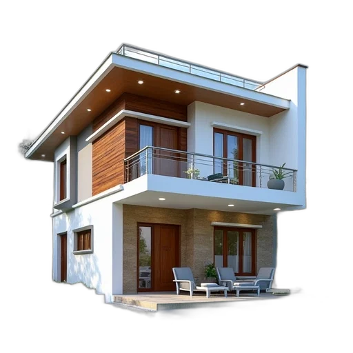 building, 3d render, photorealistic, concept art, earth tones, nice, modern, house transparent PNG cut-out
