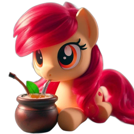 food, 3d render, photorealistic, concept art, fantasy art, toy, pony, bright transparent PNG cut-out