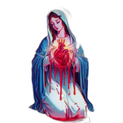 dress, pixel art, concept art, red, central, figure, resembling, virgin transparent PNG cut-out