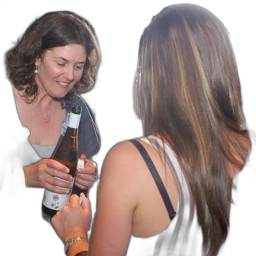 staff, bottle, hair, jewelry, two, women, bar, bottles transparent PNG cut-out