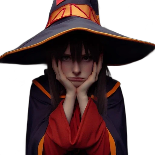 hat, mask, face, staff, concept art, fantasy art, pixel art, anime transparent PNG cut-out