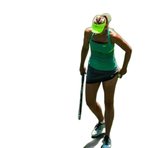 staff, hat, 3d render, green, female, tennis, player, tank transparent PNG cut-out