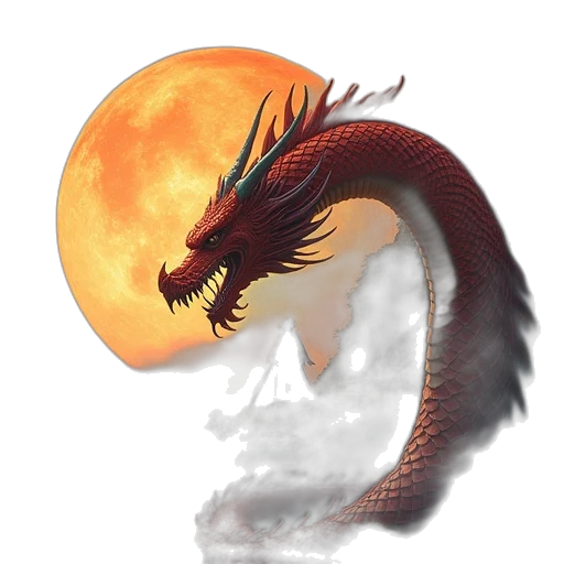 dragon, creature, mask, staff transparent PNG cut-out