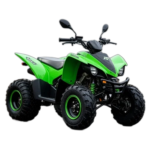 3d render, green, 2021, kawasaki, kfx90, large, all, terrain transparent PNG cut-out