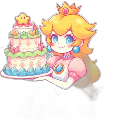 crown, dress, staff, food, pixel art, vaporwave, 3d render, concept art transparent PNG cut-out