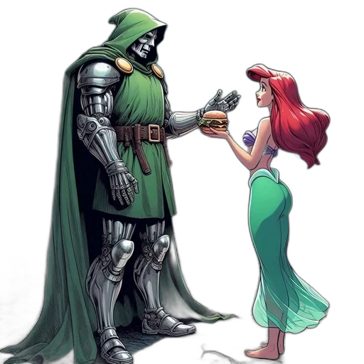 comic book art, concept art, fantasy art, fire, underwater, green, doom, ariel transparent PNG cut-out