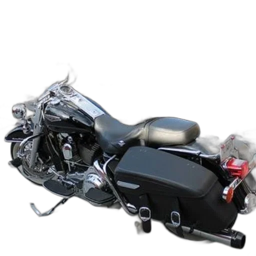 weapon, 3d render, photorealistic, black, harley-davidson, motorcycle, saddlebags, parked transparent PNG cut-out
