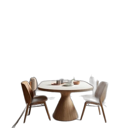 furniture, food, staff, 3d render, photorealistic, concept art, earth tones, monochrome transparent PNG cut-out
