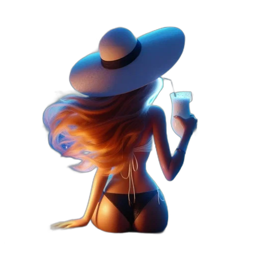 hat, hair, dress, bottle, concept art, cartoon, pixel art, fantasy art transparent PNG cut-out