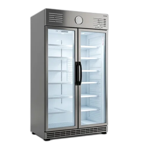 food, stainless, steel, double-door, refrigerator, clear, glass, door transparent PNG cut-out