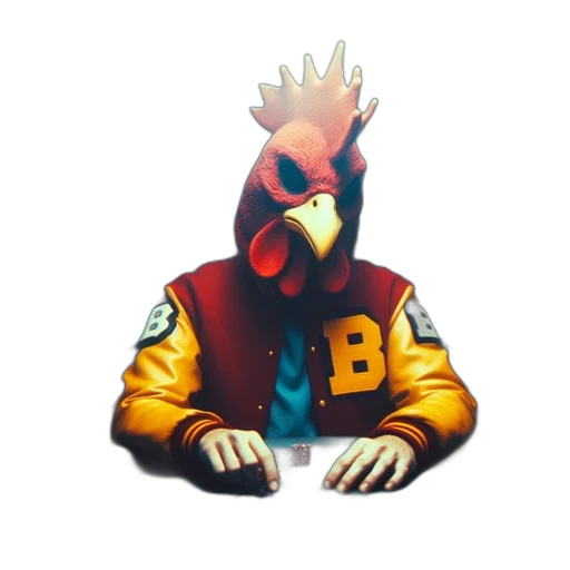 jacket, mask, crown, animal, pixel art, concept art, 3d render, photorealistic transparent PNG cut-out