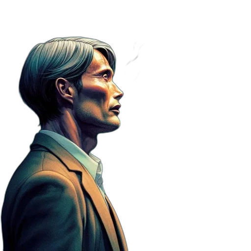 face, jacket, comic book art, concept art, photorealistic, watercolor, man, faces transparent PNG cut-out