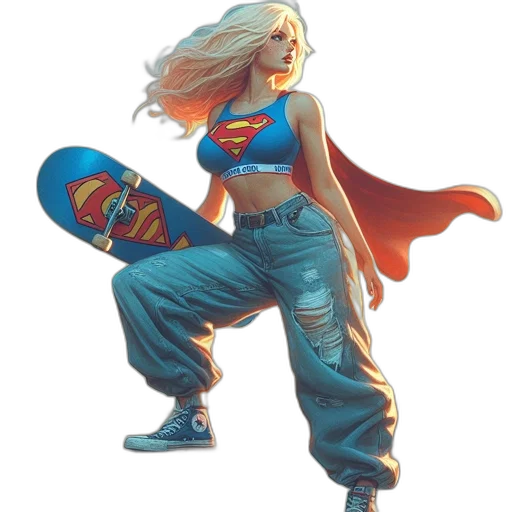 comic book art, concept art, pixel art, fantasy art, blonde-haired, female, figure, wearing transparent PNG cut-out