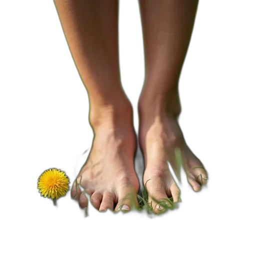 shoes, flower, creature, photorealistic, 3d render, concept art, pixel art, green transparent PNG cut-out