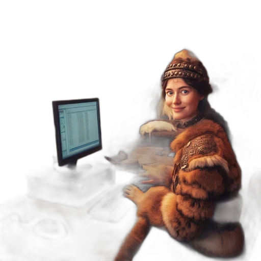 hat, staff, jacket, pixel art, concept art, 3d render, fantasy art, snow transparent PNG cut-out