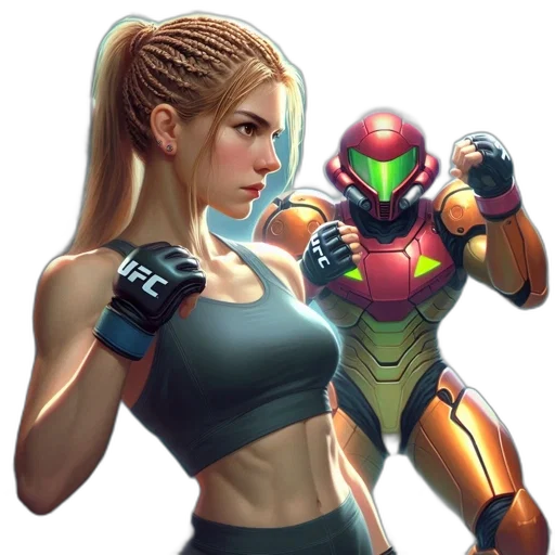robot, concept art, pixel art, cyberpunk, comic book art, green, inside, arena transparent PNG cut-out