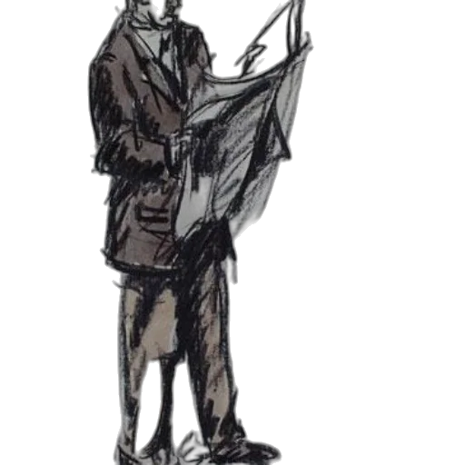 jacket, staff, dress, face, concept art, pencil sketch, cartoon, comic book art transparent PNG cut-out