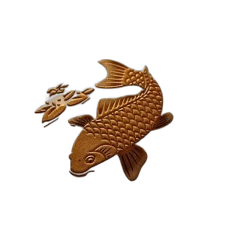 jewelry, dragon, 3d render, gold, koi, fish, sticker, lid transparent PNG cut-out