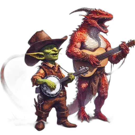 dragon, concept art, fantasy art, pixel art, 3d render, green-skinned, goblin, cowboy transparent PNG cut-out