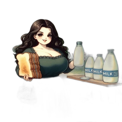 bottle, concept art, fantasy art, watercolor, pixel art, young, woman, brown transparent PNG cut-out
