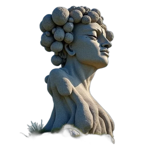 crown, face, jewelry, flower, 3d render, photorealistic, concept art, fantasy art transparent PNG cut-out