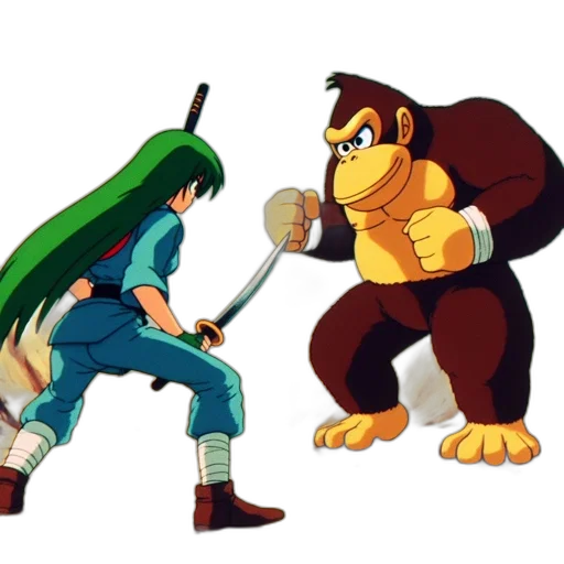 concept art, pixel art, 3d render, comic book art, green, animated, duel, ensues transparent PNG cut-out