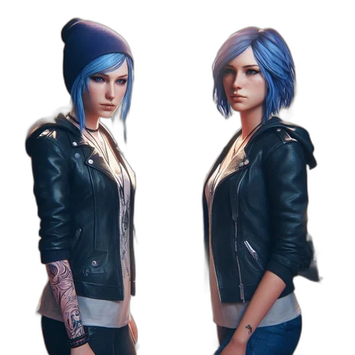 jacket, concept art, 3d render, cyberpunk, photorealistic, blue, dark, monochrome transparent PNG cut-out
