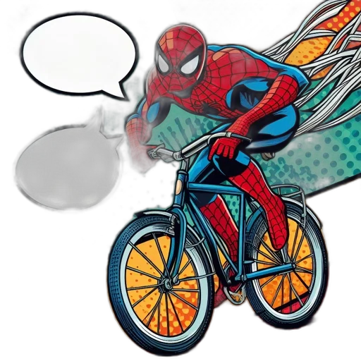 mask, creature, concept art, comic book art, watercolor, 3d render, spider-man, rides transparent PNG cut-out